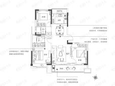 碧桂园·都荟名邸3室2厅2卫户型图