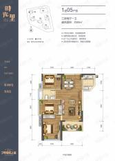 英郡年华时光里1座05户型 建筑面积约89平米户型图