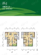 泾渭分明生态半岛3室2厅2卫户型图