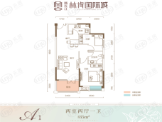 新长江香榭国际城2室2厅1卫户型图