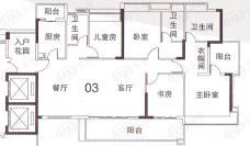 越秀·滨海珺城14栋03单位户型图