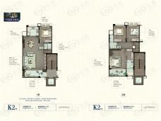 万科禹洲世茂溪望K2中叠户型图