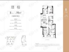 大家天阳·榕华福邸3室2厅2卫户型图