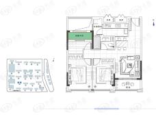 中建投•悦湖名城3室2厅1卫户型图