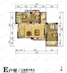 丰园城3室2厅2卫户型图