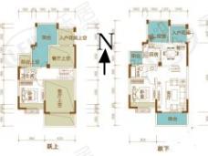磐石圣缇亚纳1-3号楼2-8F洋房I户型 跃层户型 套内约168.12平米户型图