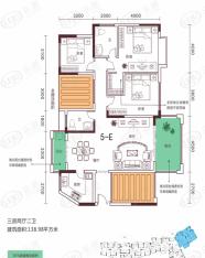 世纪豪庭3室2厅2卫户型图