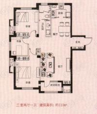 梧桐路3室2厅1卫户型图