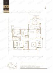 瀚海晴宇C3户型五室三厅六卫户型图