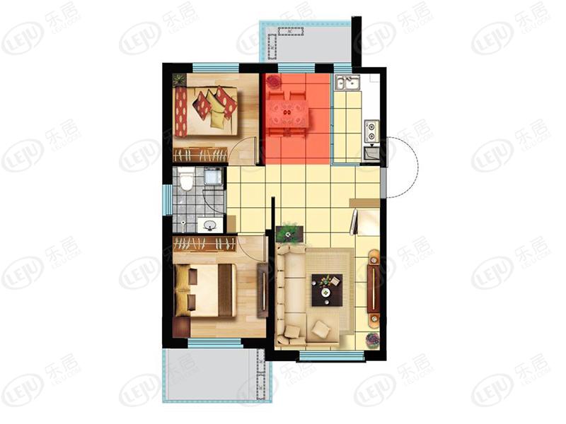 万博时代商圈长城家园西苑户型图一览 户型面积89㎡