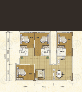 北部湾大厦A+A+A户型户型图