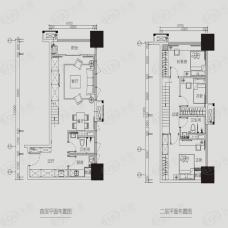 海伦广场3室2厅2卫户型图