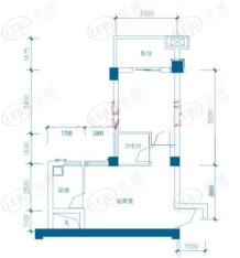 领秀城二期房型: 一房;  面积段: 40 －40 平方米;户型图