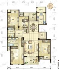 坤和西溪里熙园1幢172方户型户型图