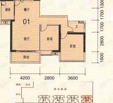 地铁金融城A4栋28-39层 01户型户型图