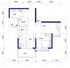 唯景轩2室2厅1卫户型图