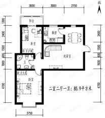 旗锦苑2室2厅1卫户型图