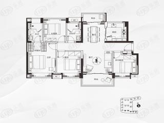 华丰·金湾117㎡3+1房2厅2卫户型户型图