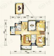 中信观澜凯旋城3室2厅1卫户型图