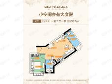 中国海南海花岛1室2厅1卫户型图