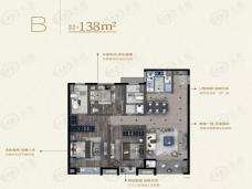 佳兆业壹号公馆高层B户型户型图