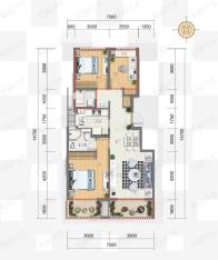 富力新线公园3室2厅2卫户型图