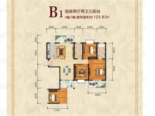 东峰国际公寓2#/3#楼 B1户型户型图