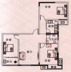 新华国际3室1厅1卫户型图
