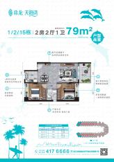 鼎龙·天海湾 温泉国际度假区1/2/15栋2房户型户型图