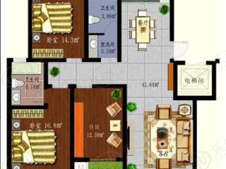 广诚美林里三室两厅两卫 123 ㎡户型图