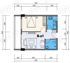 峰尚国际公寓B-a1户型户型图