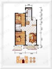 亿海阳光2室2厅1卫户型图