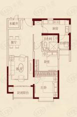 恒大名都2室2厅1卫户型图