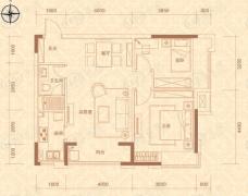 仁恒河滨花园2室2厅1卫户型图