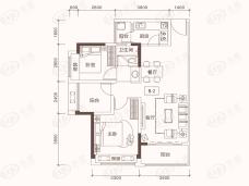 深业高榜山1号花园2室2厅1卫户型图