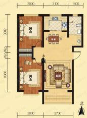 壹品天城2室2厅1卫户型图