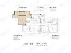 招商新城运河上宸4室2厅2卫户型图