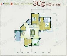 金元国际新城2室1厅1卫户型图