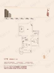 金伟上观2室1厅1卫户型图