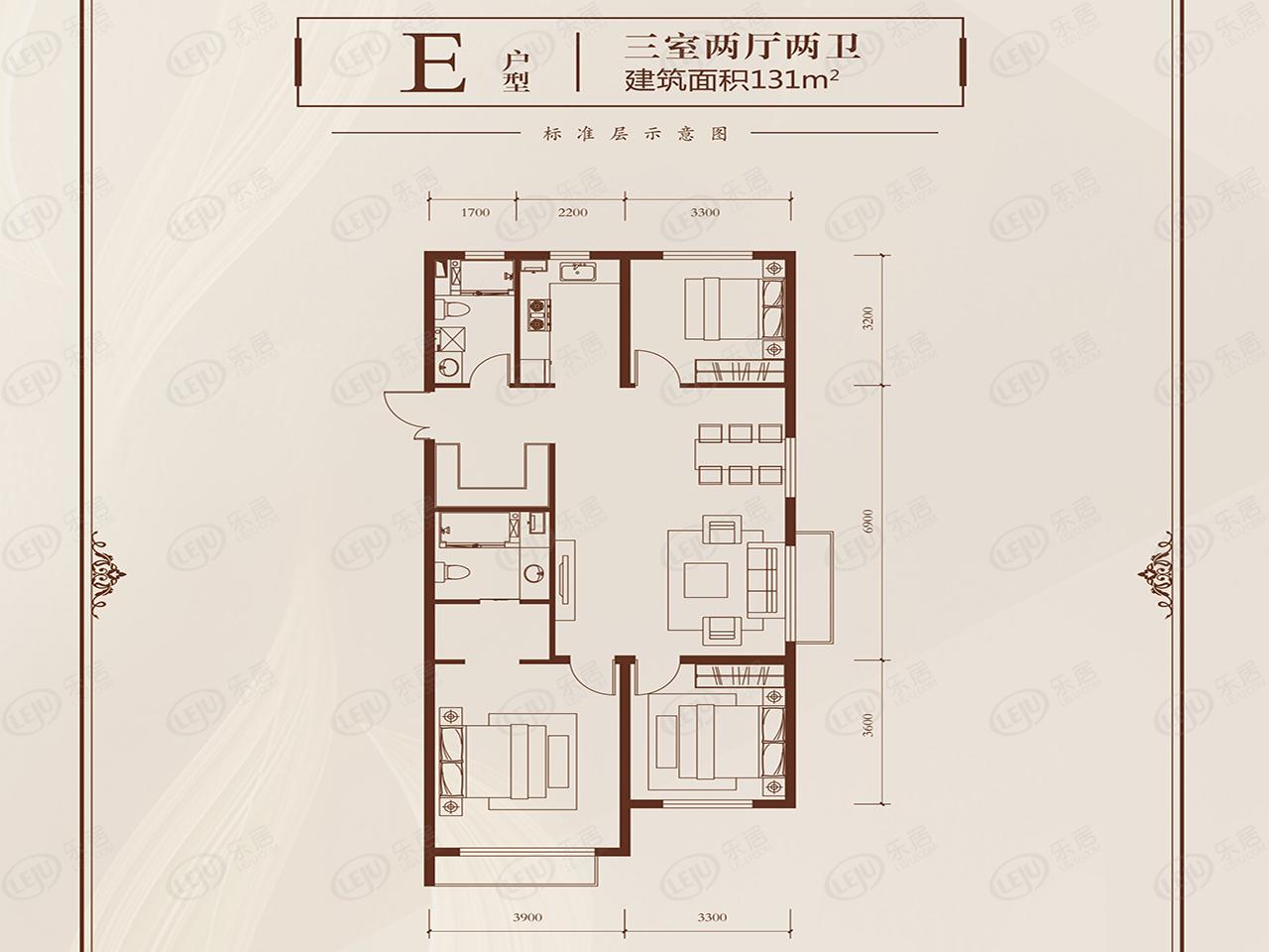 呼兰汇智悦墅湾 户型建面约96~140㎡