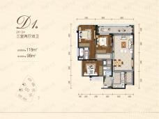 中国铁建西派城D1户型户型图