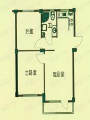 顺达温泉花园二房一厅一卫户型图