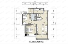 中马广场2室2厅1卫户型图