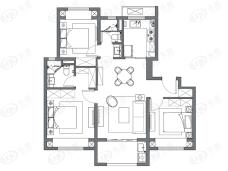 大华朗香臻园3室2厅2卫户型图