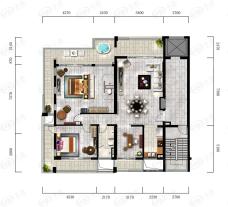 远洋山海公馆B户型户型户型图