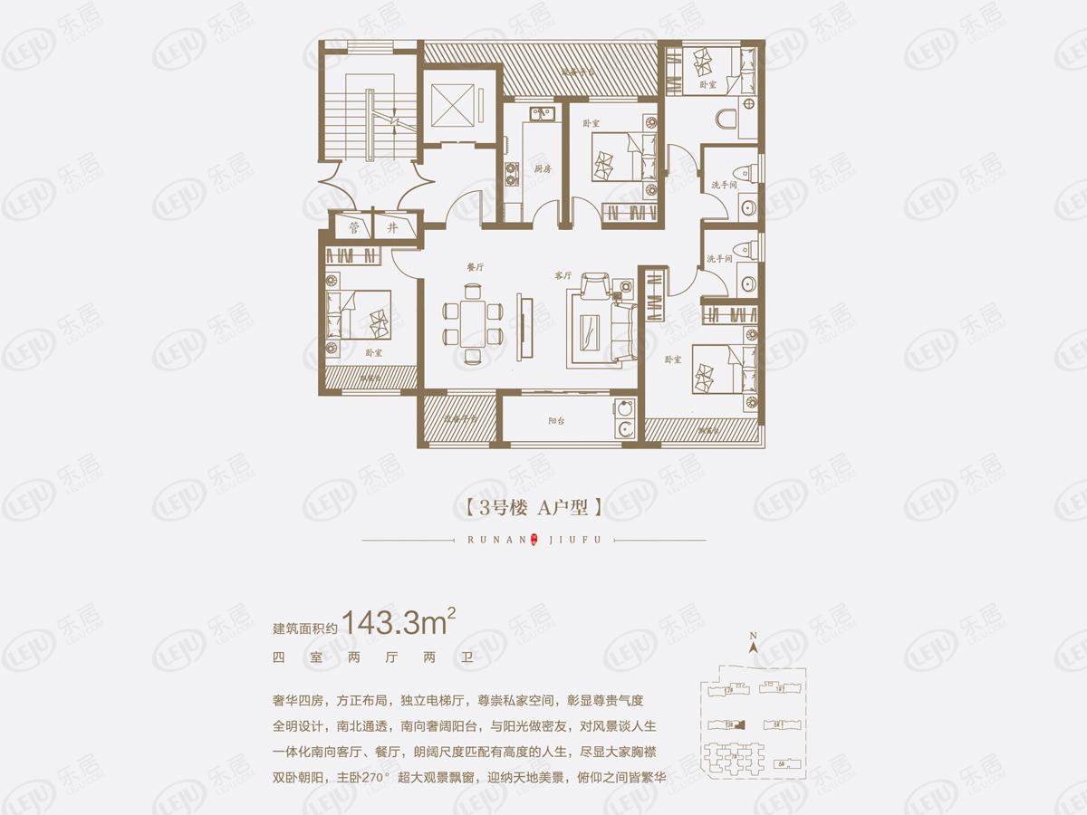 润安九府尾盘正在出售中 户型面积135.31~143.71㎡