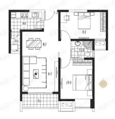 海岸城·郦园2室2厅1卫户型图