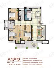 华润金色阳光3室2厅2卫户型图