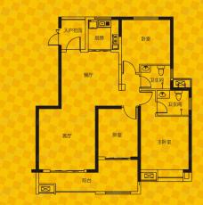 恒生光合城3室2厅2卫户型图