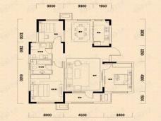 中冶帝景3室2厅2卫户型图
